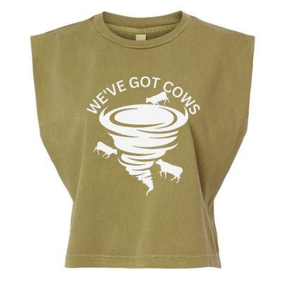 Funny WeVe Got Cows Tornado Storm Chaser Garment-Dyed Women's Muscle Tee