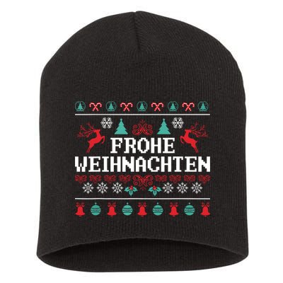 Frohe Weihnachten German Merry Christmas Holidays Germany Short Acrylic Beanie