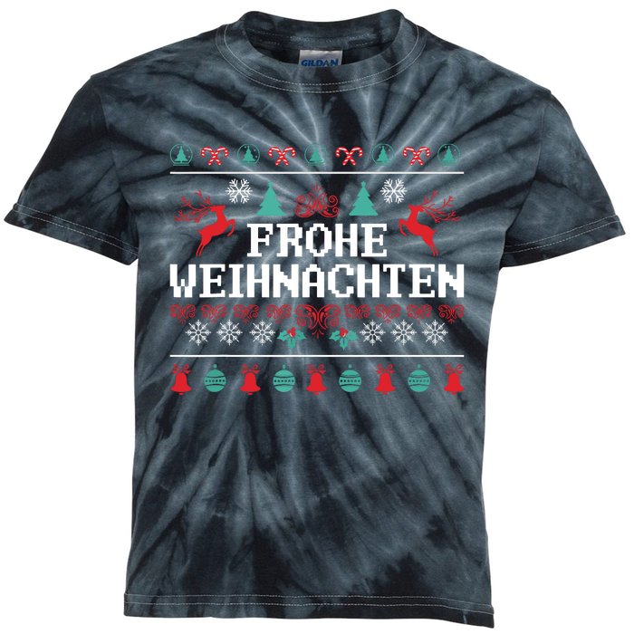 Frohe Weihnachten German Merry Christmas Holidays Germany Kids Tie-Dye T-Shirt