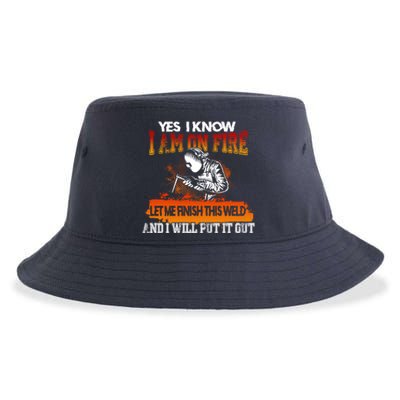 Funny Welder Gifts - Yes I Know I Am On Fire Sustainable Bucket Hat