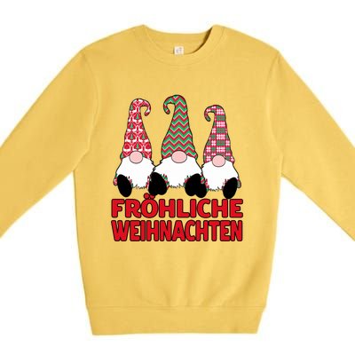 FröHliche Weihnachten Ger Christmas Nordic Gnomes Gift Premium Crewneck Sweatshirt