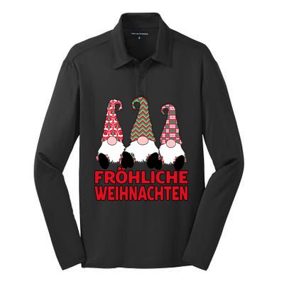 FröHliche Weihnachten Ger Christmas Nordic Gnomes Gift Silk Touch Performance Long Sleeve Polo