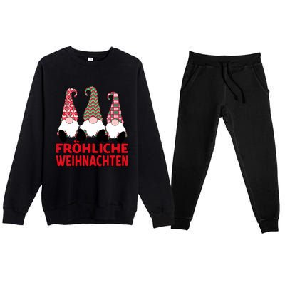 FröHliche Weihnachten Ger Christmas Nordic Gnomes Gift Premium Crewneck Sweatsuit Set