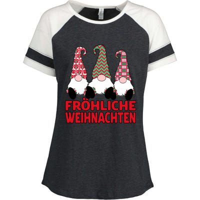 FröHliche Weihnachten Ger Christmas Nordic Gnomes Gift Enza Ladies Jersey Colorblock Tee