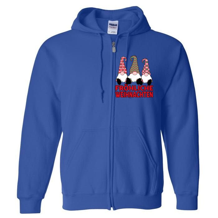 FröHliche Weihnachten Ger Christmas Nordic Gnomes Gift Full Zip Hoodie