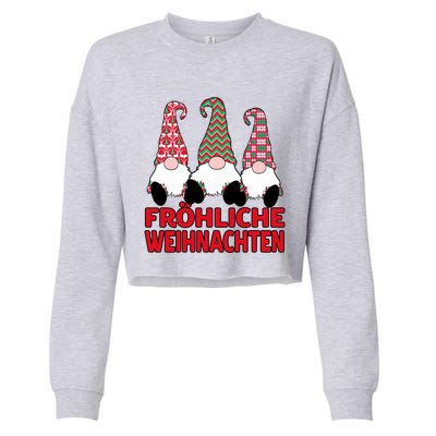 FröHliche Weihnachten Ger Christmas Nordic Gnomes Gift Cropped Pullover Crew