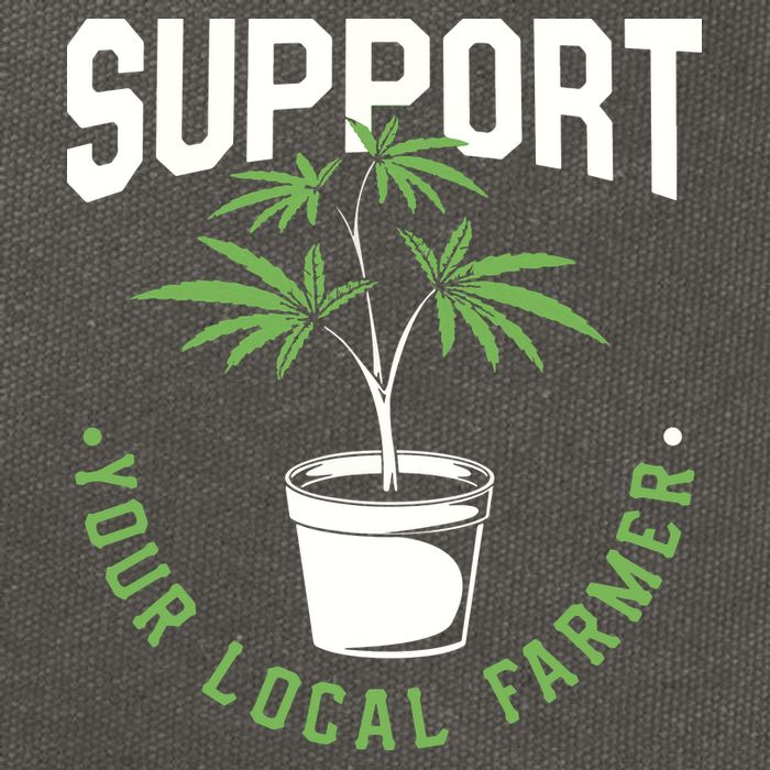 Funny Weed Gift Support Your Local Farmer Local Grower Cotton Canvas Backpack