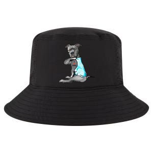 Funny Women Gifts Dog Pitbull I Love Dad Tattoo Gift Cool Comfort Performance Bucket Hat