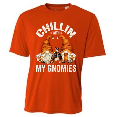 Funny Whiskey Gnome For Whisky Lover Chillin With My Gnomies Gift Cooling Performance Crew T-Shirt