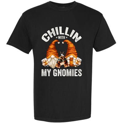 Funny Whiskey Gnome For Whisky Lover Chillin With My Gnomies Gift Garment-Dyed Heavyweight T-Shirt