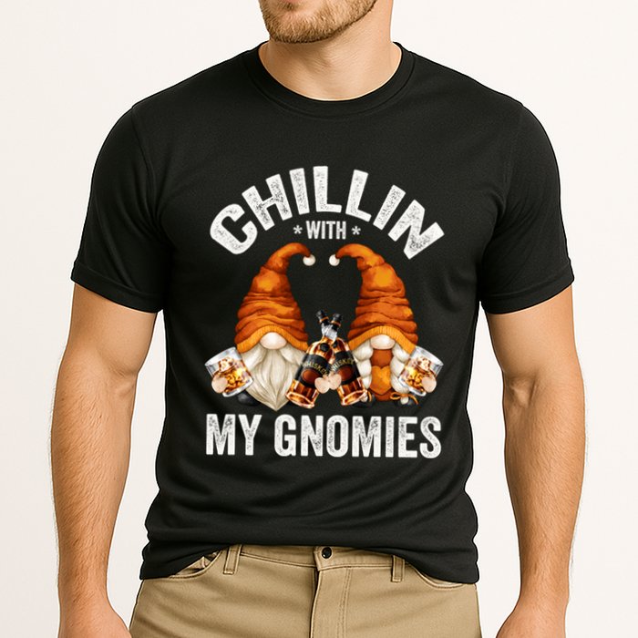 Funny Whiskey Gnome For Whisky Lover Chillin With My Gnomies Gift Cooling Performance Crew T-Shirt