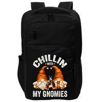 Funny Whiskey Gnome For Whisky Lover Chillin With My Gnomies Gift Impact Tech Backpack