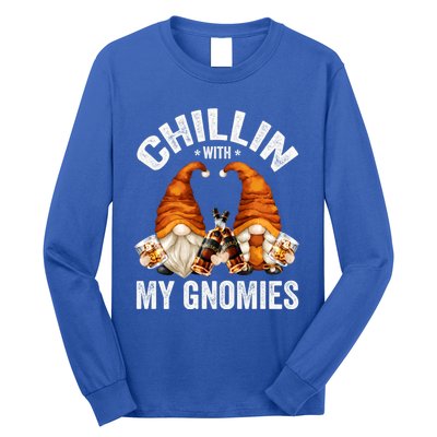 Funny Whiskey Gnome For Whisky Lover Chillin With My Gnomies Gift Long Sleeve Shirt