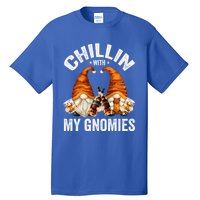 Funny Whiskey Gnome For Whisky Lover Chillin With My Gnomies Gift Tall T-Shirt