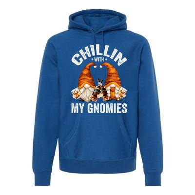 Funny Whiskey Gnome For Whisky Lover Chillin With My Gnomies Gift Premium Hoodie