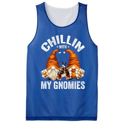 Funny Whiskey Gnome For Whisky Lover Chillin With My Gnomies Gift Mesh Reversible Basketball Jersey Tank