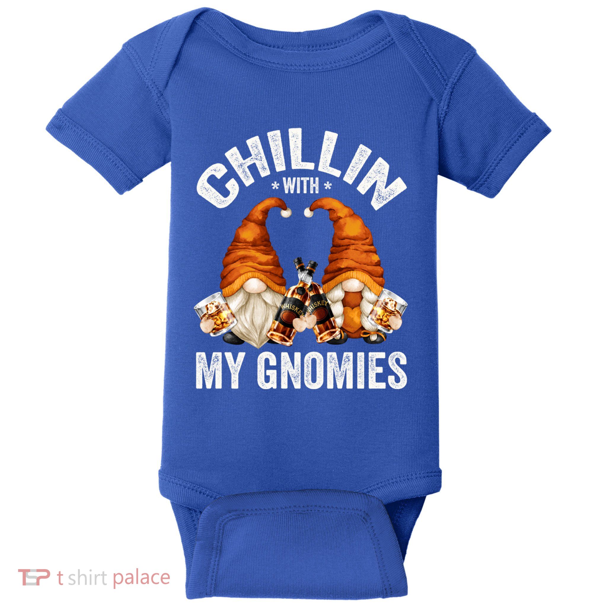 Funny Whiskey Gnome For Whisky Lover Chillin With My Gnomies Gift Baby Bodysuit