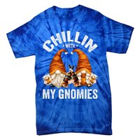 Funny Whiskey Gnome For Whisky Lover Chillin With My Gnomies Gift Tie-Dye T-Shirt