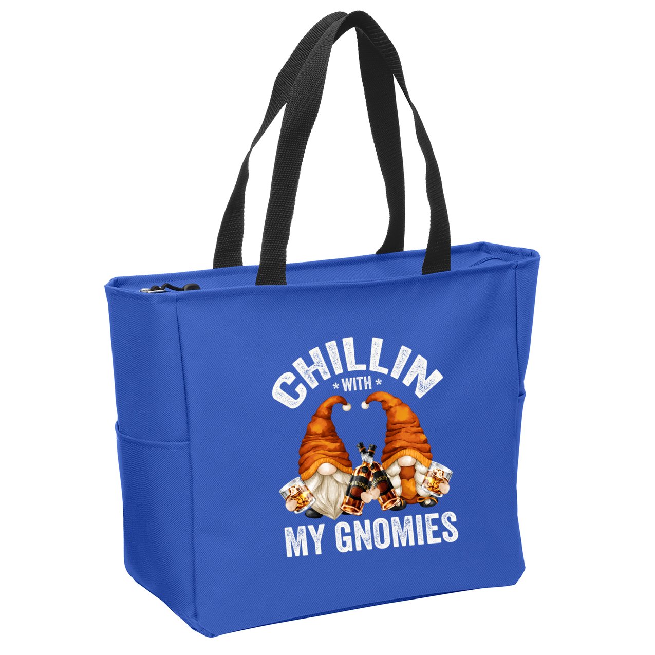 Funny Whiskey Gnome For Whisky Lover Chillin With My Gnomies Gift Zip Tote Bag