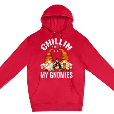 Funny Whiskey Gnome For Whisky Lover Chillin With My Gnomies Gift Premium Pullover Hoodie