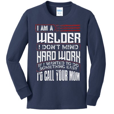 Funny Welding Gift For Welder Dad Fathers Day Kids Long Sleeve Shirt