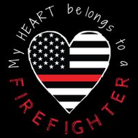Firefighter Wife Girlfriend Thin Red Line Heart Flag Fire Gift Flat Bill Trucker Hat