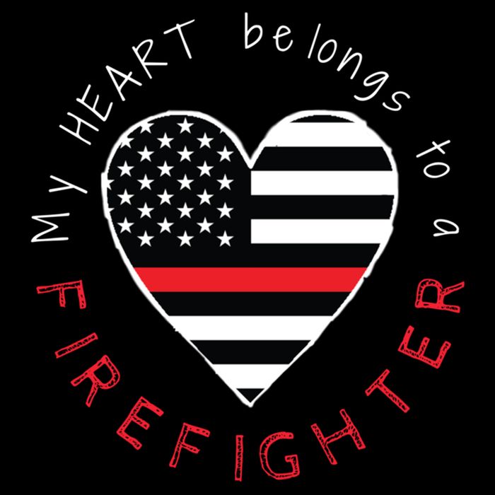 Firefighter Wife Girlfriend Thin Red Line Heart Flag Fire Gift Flat Bill Trucker Hat