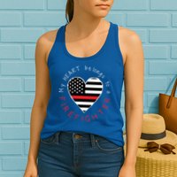 Firefighter Wife Girlfriend Thin Red Line Heart Flag Fire Gift Womens Tank Top