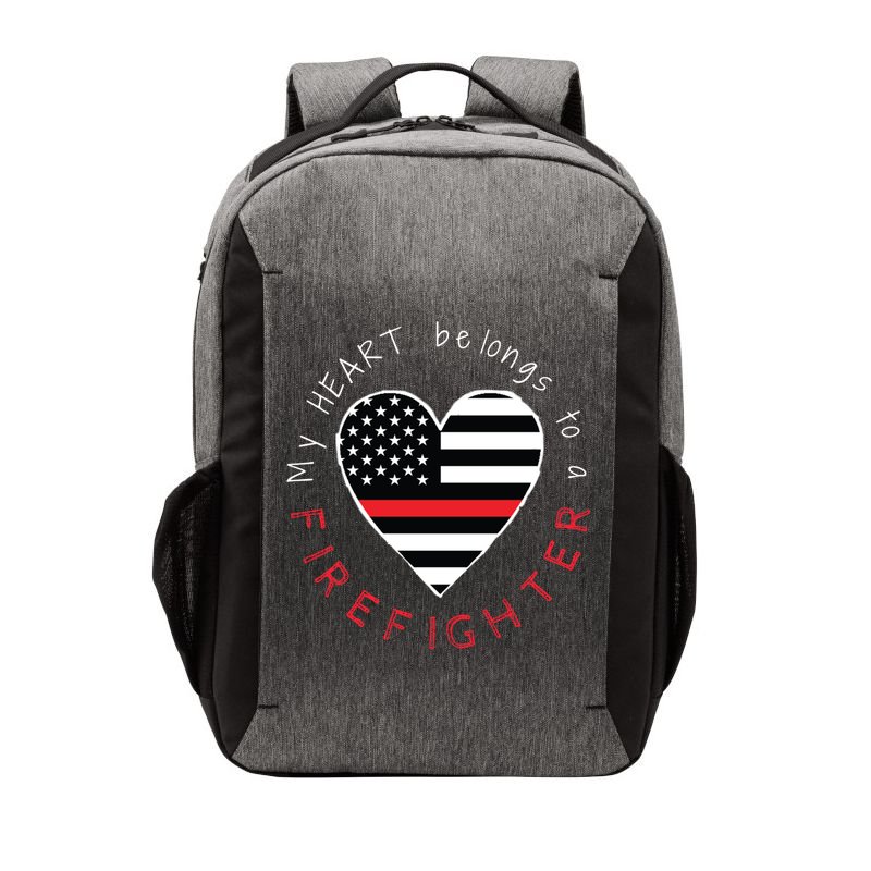 Firefighter Wife Girlfriend Thin Red Line Heart Flag Fire Gift Vector Backpack