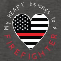 Firefighter Wife Girlfriend Thin Red Line Heart Flag Fire Gift Vector Backpack