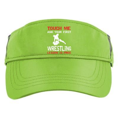 Funny Wrestling Gift First Lesson Is Free Wrestler Gift Adult Drive Performance Visor