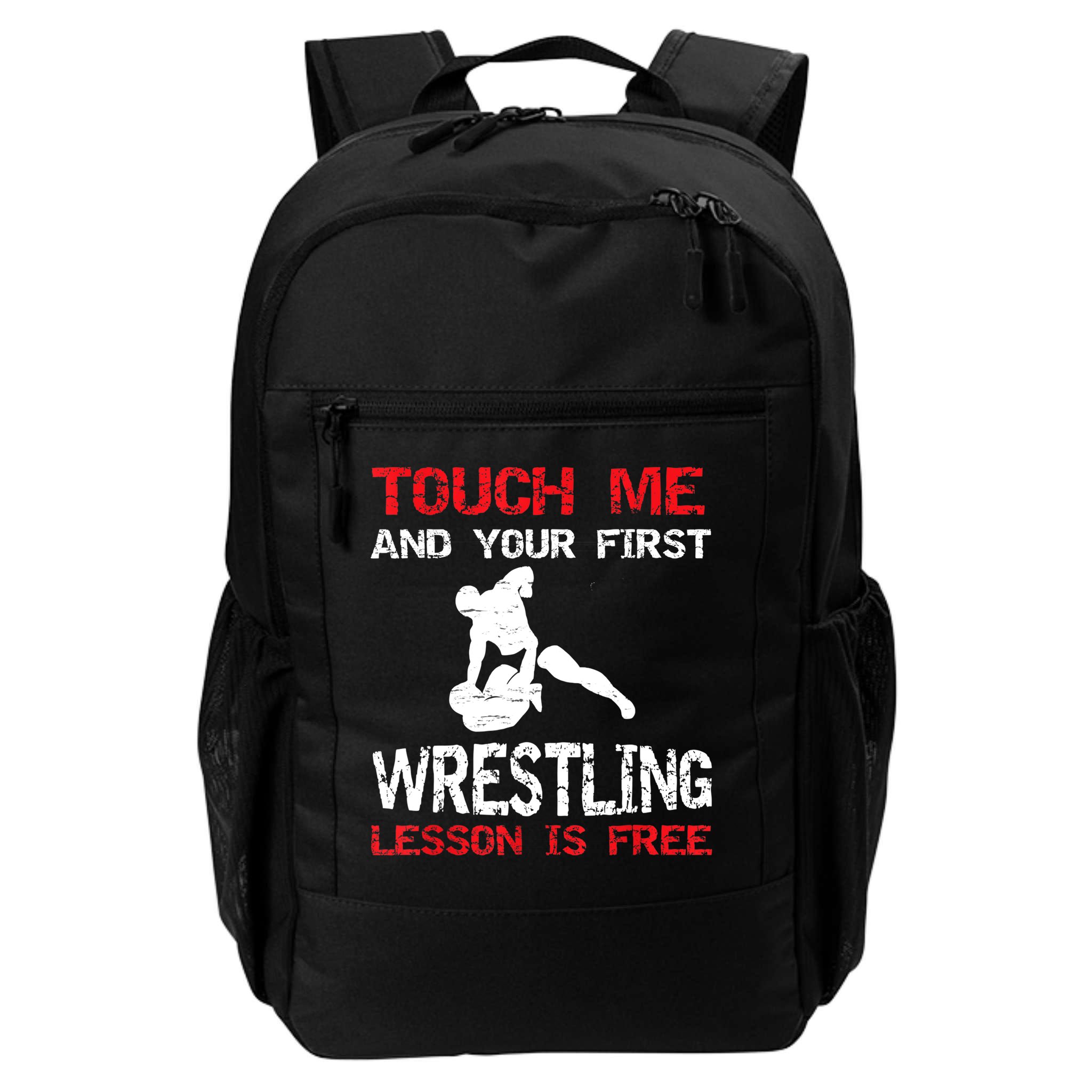 Funny Wrestling Gift First Lesson Is Free Wrestler Gift Backpack