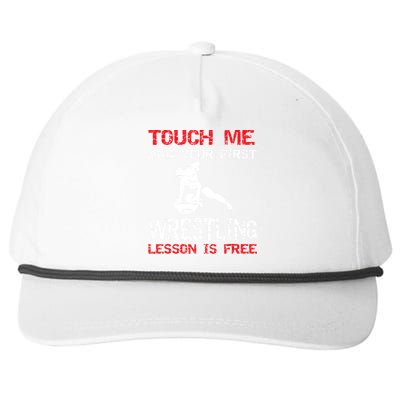 Funny Wrestling Gift First Lesson Is Free Wrestler Gift Snapback Five-Panel Rope Hat