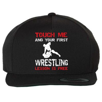 Funny Wrestling Gift First Lesson Is Free Wrestler Gift Wool Snapback Cap