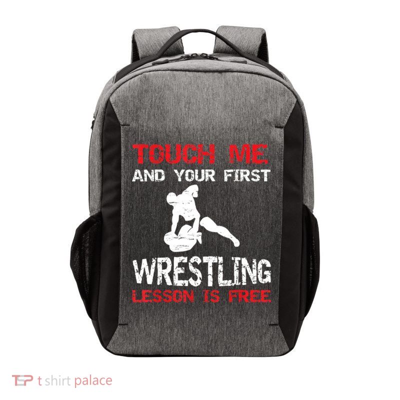 Funny Wrestling Gift First Lesson Is Free Wrestler Gift Vector Backpack