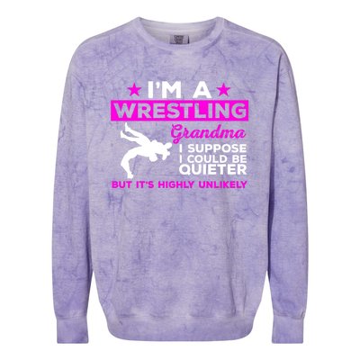 Funny Wrestling Grandma Meaningful Gift Could Be Quieter Gift Colorblast Crewneck Sweatshirt