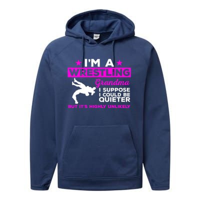 Funny Wrestling Grandma Meaningful Gift Could Be Quieter Gift Performance Fleece Hoodie