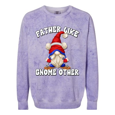 Funny Winter Gnome Grandpa Graphic Ski Dad Saying Cool Gift Colorblast Crewneck Sweatshirt