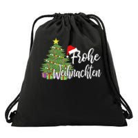 Frohe Weihnachten German Merry Christmas Holidays Germany Drawstring Bag