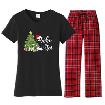 Frohe Weihnachten German Merry Christmas Holidays Germany Women's Flannel Pajama Set