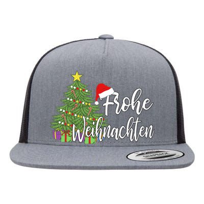 Frohe Weihnachten German Merry Christmas Holidays Germany Flat Bill Trucker Hat