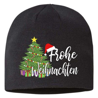 Frohe Weihnachten German Merry Christmas Holidays Germany Sustainable Beanie