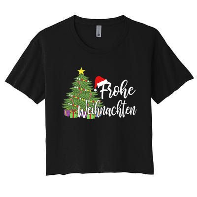 Frohe Weihnachten German Merry Christmas Holidays Germany Women's Crop Top Tee