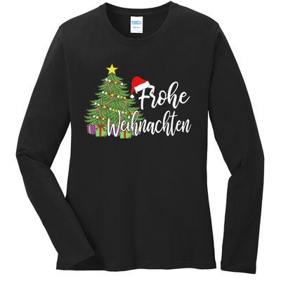 Frohe Weihnachten German Merry Christmas Holidays Germany Ladies Long Sleeve Shirt