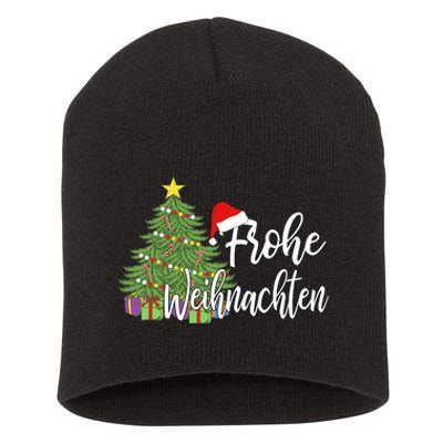 Frohe Weihnachten German Merry Christmas Holidays Germany Short Acrylic Beanie