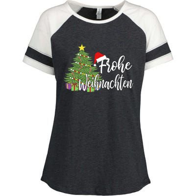 Frohe Weihnachten German Merry Christmas Holidays Germany Enza Ladies Jersey Colorblock Tee