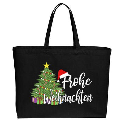 Frohe Weihnachten German Merry Christmas Holidays Germany Cotton Canvas Jumbo Tote