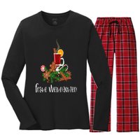 Frohe Weihnachten German Merry Christmas Gluhwein Women's Long Sleeve Flannel Pajama Set 