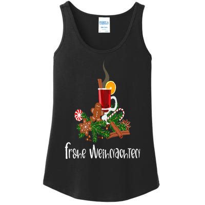 Frohe Weihnachten German Merry Christmas Gluhwein Ladies Essential Tank