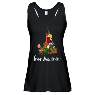 Frohe Weihnachten German Merry Christmas Gluhwein Ladies Essential Flowy Tank